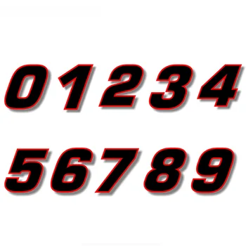 15cm*15cm Must (Punane Kontuur) Quare Font Võistluse Number Racing Number Kleebis Vinüül Kleebis Decal Auto Motor Bike