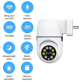 2.4 G WiFi Valve Kaamera Seinale Paigaldatud 2MP 1080P Traadita Järelevalve Kaamera IR Night Vision liikumistuvastus beebimonitor