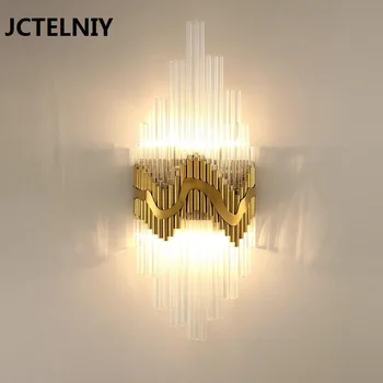 Kaasaegne minimalistlik kerge luxury crystal wall lamp kuld elutoa seina lamp magamistuba öö LED valgus