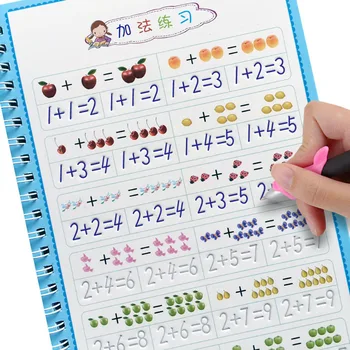 Laste Hariduse 3D Treeningu Raamat Korduvkasutatavad Copybook jaoks Kalligraafia Digitaalse Õppe Aritmeetilised Matemaatika Raamatute Kirjutamine Lastele