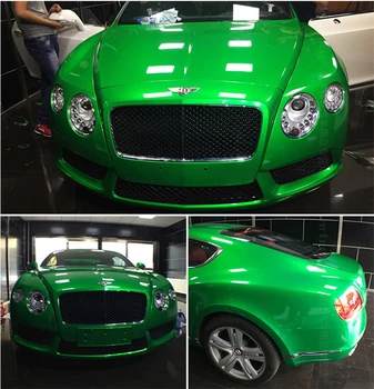 Läikiv Roheline Metallik Candy Vinüül Auto Wrap Õhu Mull Vaba Pearl Läikiv Sõiduki Auto Fooliumist Suurus 1.52x20 meetrit