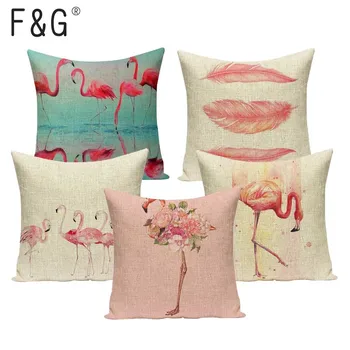 Roosa flamingo kingitused kate padi Ruudu kodu padjad Armas padi pesu prindi dekoratiivne padi hõlmab Kohandatud padjast